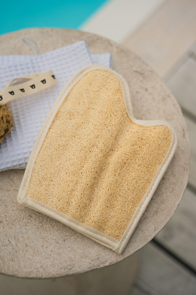 rękawicą loofah